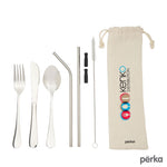 Perka® Castellana 6-Piece  Steel Straw &amp; Utensil Set