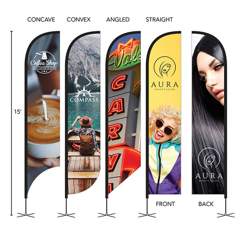 DisplaySplash 15' Double-Sided Custom Feather Flag