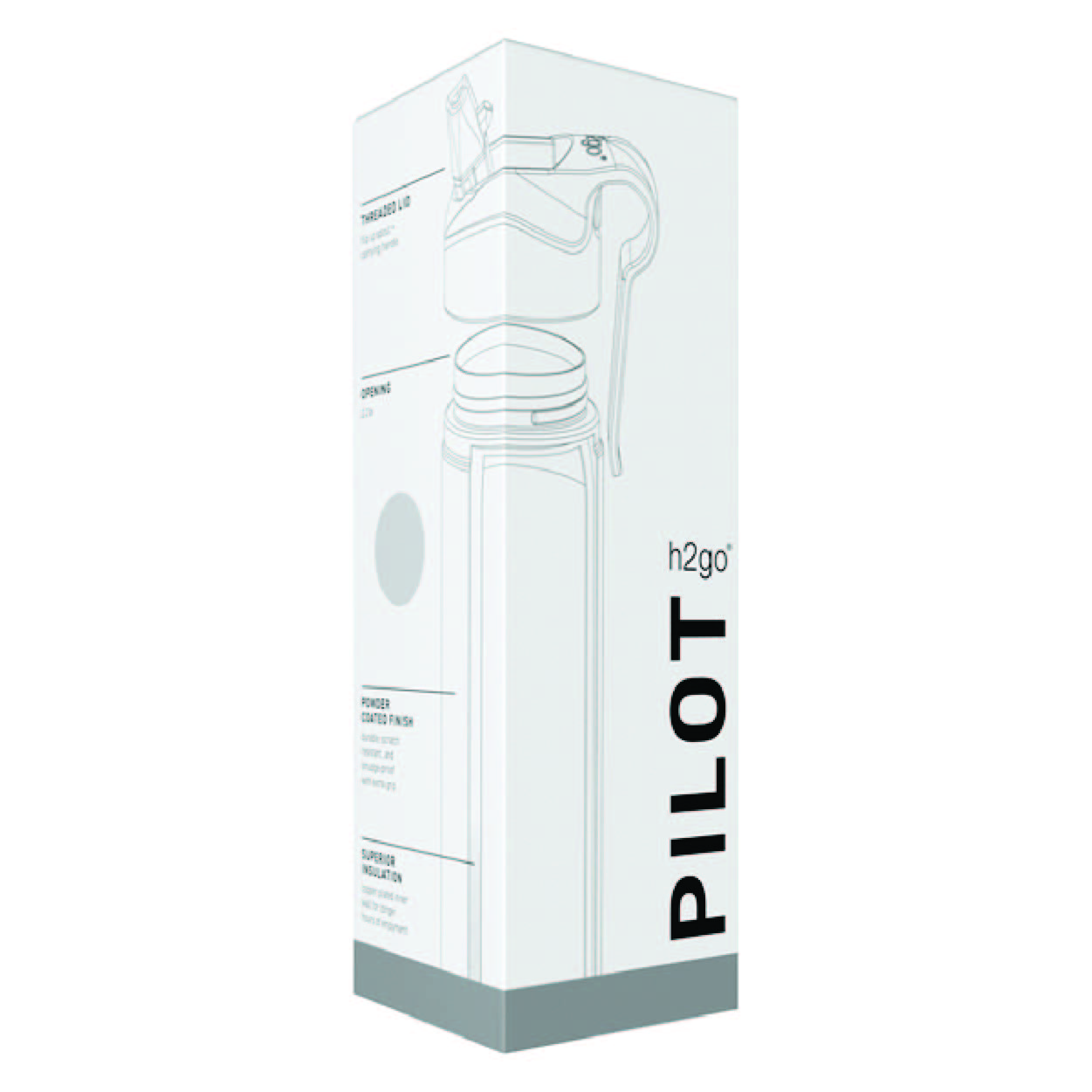 20.9 oz h2go Pilot | Vacuum Insulated Bottle by LogoBoss | Serving the ...
