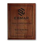 10.5x13" Custom Laser Engraved Achievement Plaque with Walnut Cove Edge