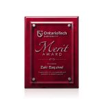 9x12" Custom Caledon Glass Prestige Plaque - Rosewood/Gold