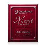 12x15" Custom Caledon Glass Prestige Plaque - Rosewood/Gold