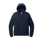 Nike Women's Club Fleece Sleeve Swoosh Pullover Hoodie NKFD9889 MdntNavy