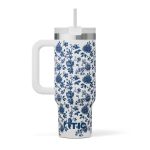 Road Trip Tumbler 30z  Blue Bouquet