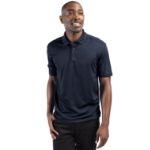 Clique Spin Solution-dyed Performance Pique Mens Polo Dark Navy