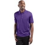 Clique Spin Solution-dyed Performance Pique Mens Polo Royal Purple