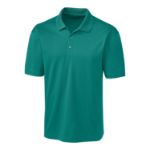 Clique Spin Solution-dyed Performance Pique Mens Polo Teal Green