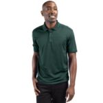 Clique Spin Solution-dyed Performance Pique Mens Polo Evergreen