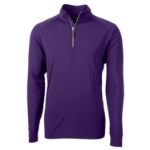 Cutter & Buck Adapt Recycled Soft Knit Stretch  Mens Quarter Zip Pullover College Purple