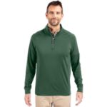Cutter & Buck Adapt Recycled Soft Knit Stretch  Mens Quarter Zip Pullover Hunter