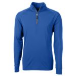 Cutter & Buck Adapt Recycled Soft Knit Stretch  Mens Quarter Zip Pullover Tour Blue