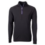 Cutter & Buck Adapt Recycled Soft Knit Stretch  Mens Quarter Zip Pullover Black-College Purple