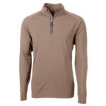 Cutter & Buck Adapt Recycled Soft Knit Stretch  Mens Quarter Zip Pullover Mushroom