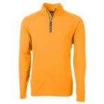 Cutter & Buck Adapt Recycled Soft Knit Stretch  Mens Quarter Zip Pullover Orange Burst