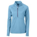 Cutter & Buck Adapt Recycled Soft Knit Stretch Womens Half Zip Pullover Atlas