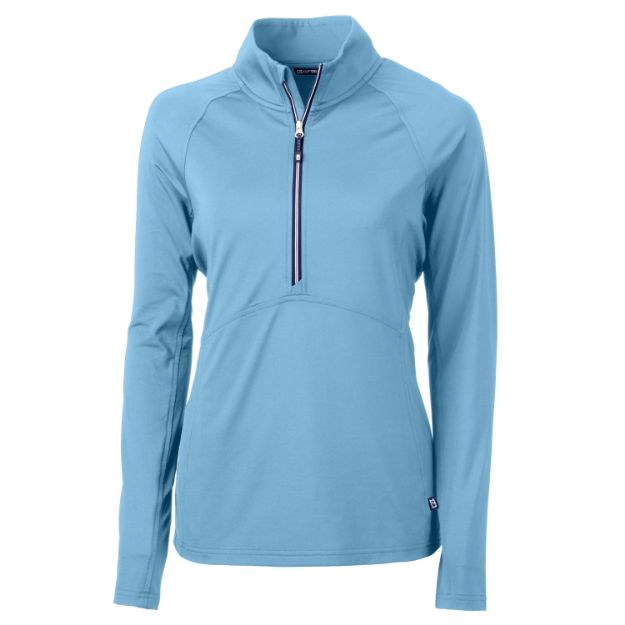 Cutter & Buck Adapt Recycled Soft Knit Stretch Womens Half Zip Pullover Atlas