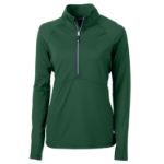 Cutter & Buck Adapt Recycled Soft Knit Stretch Womens Half Zip Pullover Hunter