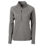 Cutter & Buck Adapt Recycled Soft Knit Stretch Womens Half Zip Pullover Elemental Grey